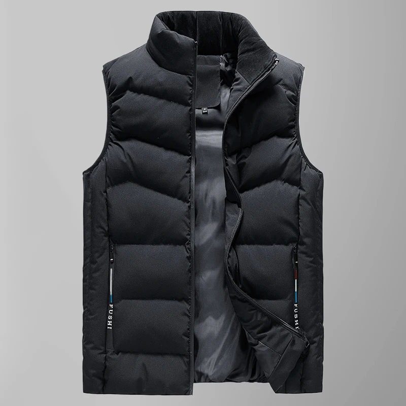 

Vest Jacket Men Slim Fit Stand Collar Sleeveless Puffer Vest Jackets Korean Autumn Winter Casual Waistcoat Men Warm Coat Outwear