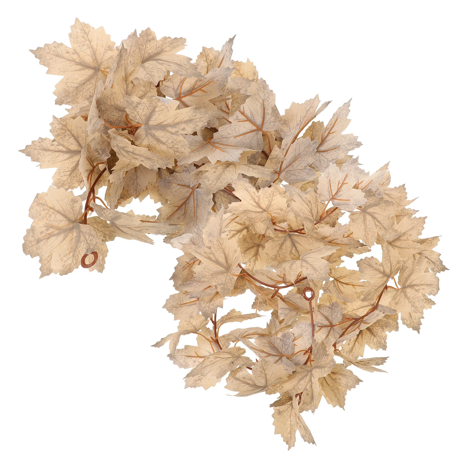 

2 Pcs Halloween Decor Simulated Maple Leaf Rattan Autumn Party Garland Fall Artificial Leaves Fireplace Light Grey