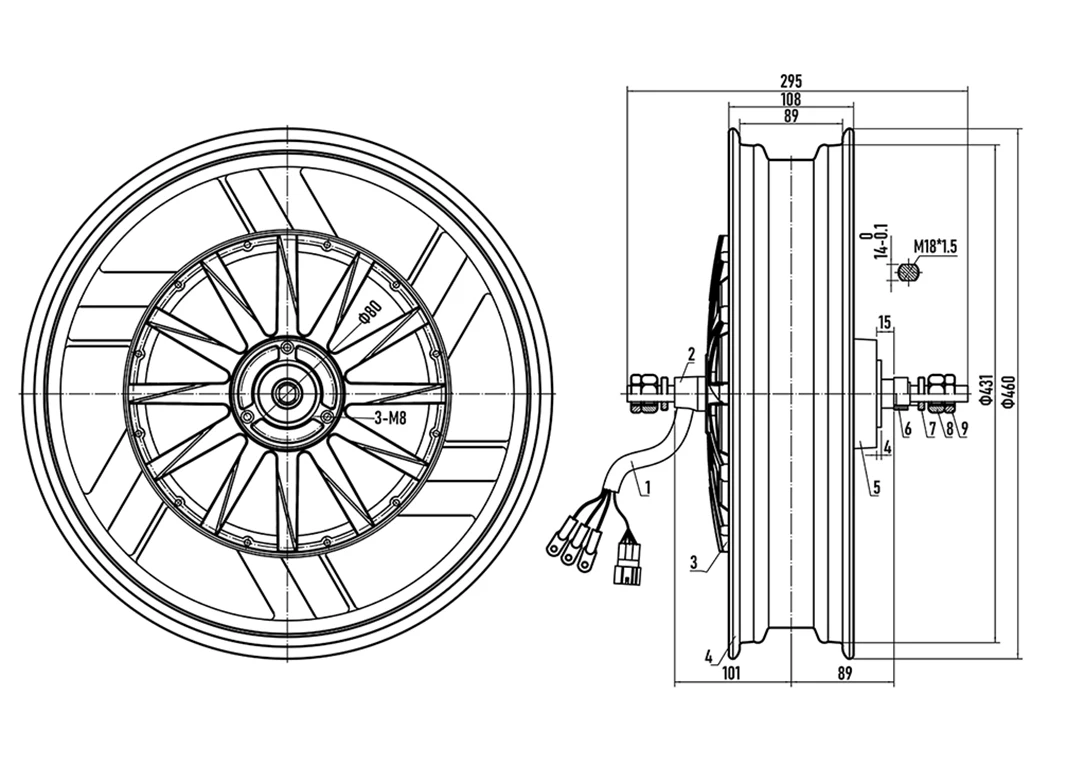 17inch 72v 4000w powerful Gearless