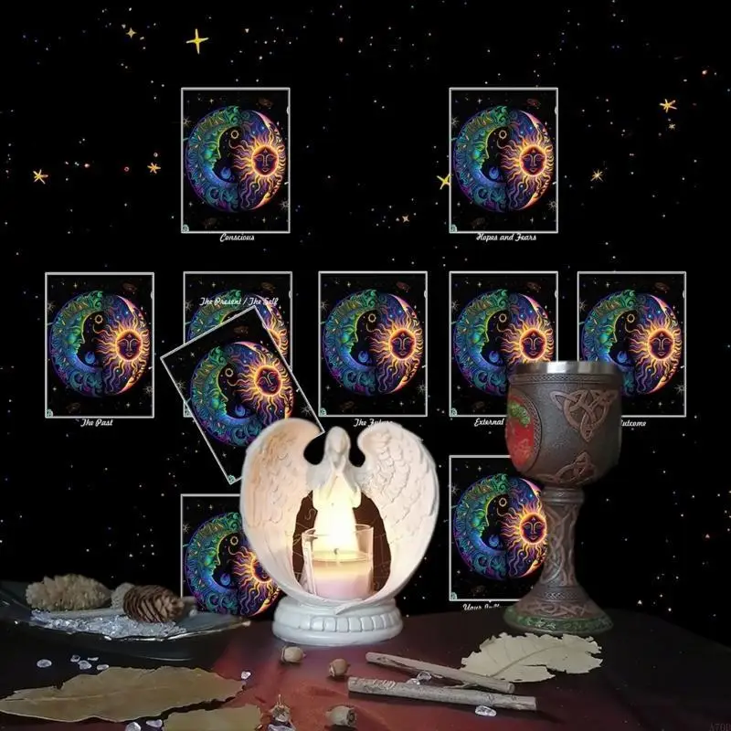 التارو مفرش المائدة المذابح القماش بطاقة القراءة التنجيم مفرش المائدة الديكور A70D