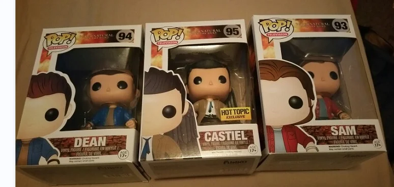 Funko Supernatural Join the Hunt 샘 93 # 딘 94 # 카스티엘 95 # 크로울리 200 # 액션 피규어 POP 모델 인형 장난감, 생일 선물