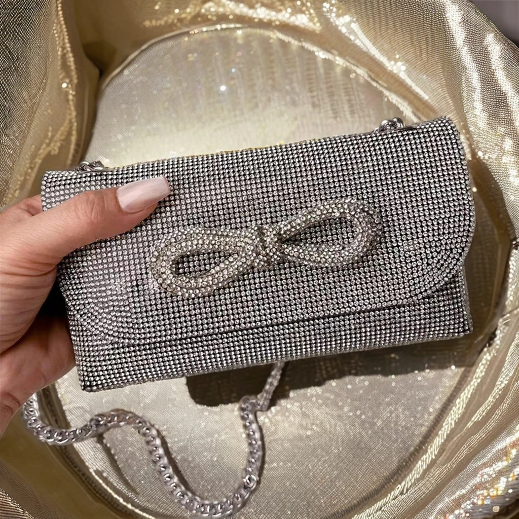 

Women's Crystal Diamond Rhinestone Geometric Pattern Evening Bag Crossbody Clutch Purses for Wedding Prom Party Ladies Girls