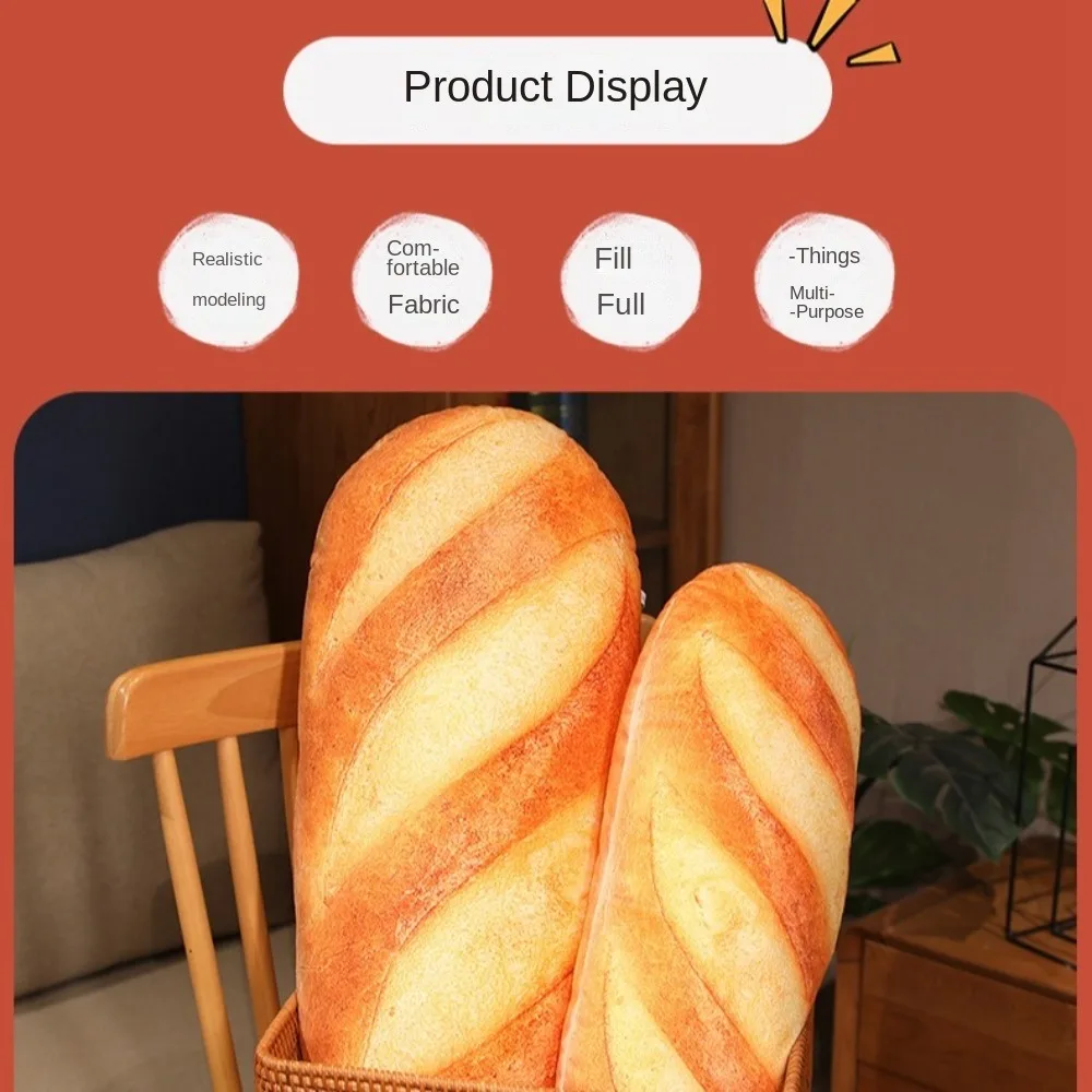 Oreiller en peluche pain français 20/50/70CM, compagnon de couchage lombaire, Simulation de nourriture, coussin doux, cadeau d'anniversaire, jouet