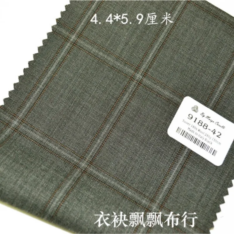 Material de terno fiado fino, azul profundo e claro ciano, calças de tecido de lã grande, saias