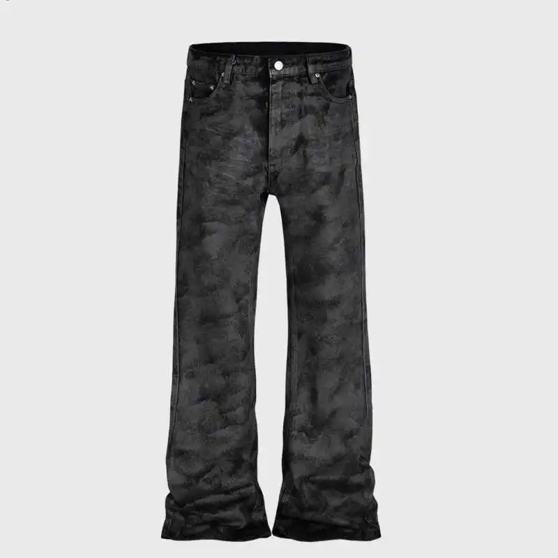 HKSH Marea da uomo Dark High Street Pantaloni in denim a gamba larga con gamba larga Pennello cerato Colla Micro Flare Jeans Moda Chic Nuovi pantaloni HK2467