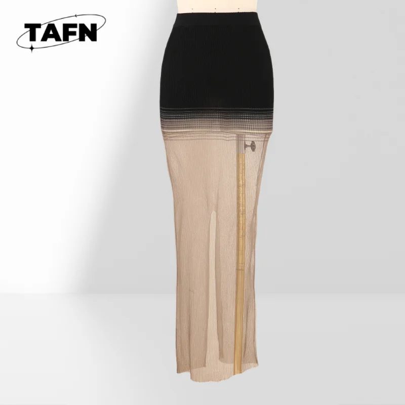 Gradient Knitted Overskirt Beautiful All-Matching Comfortable Temperament High Street Fashionable Beautiful  AG2810