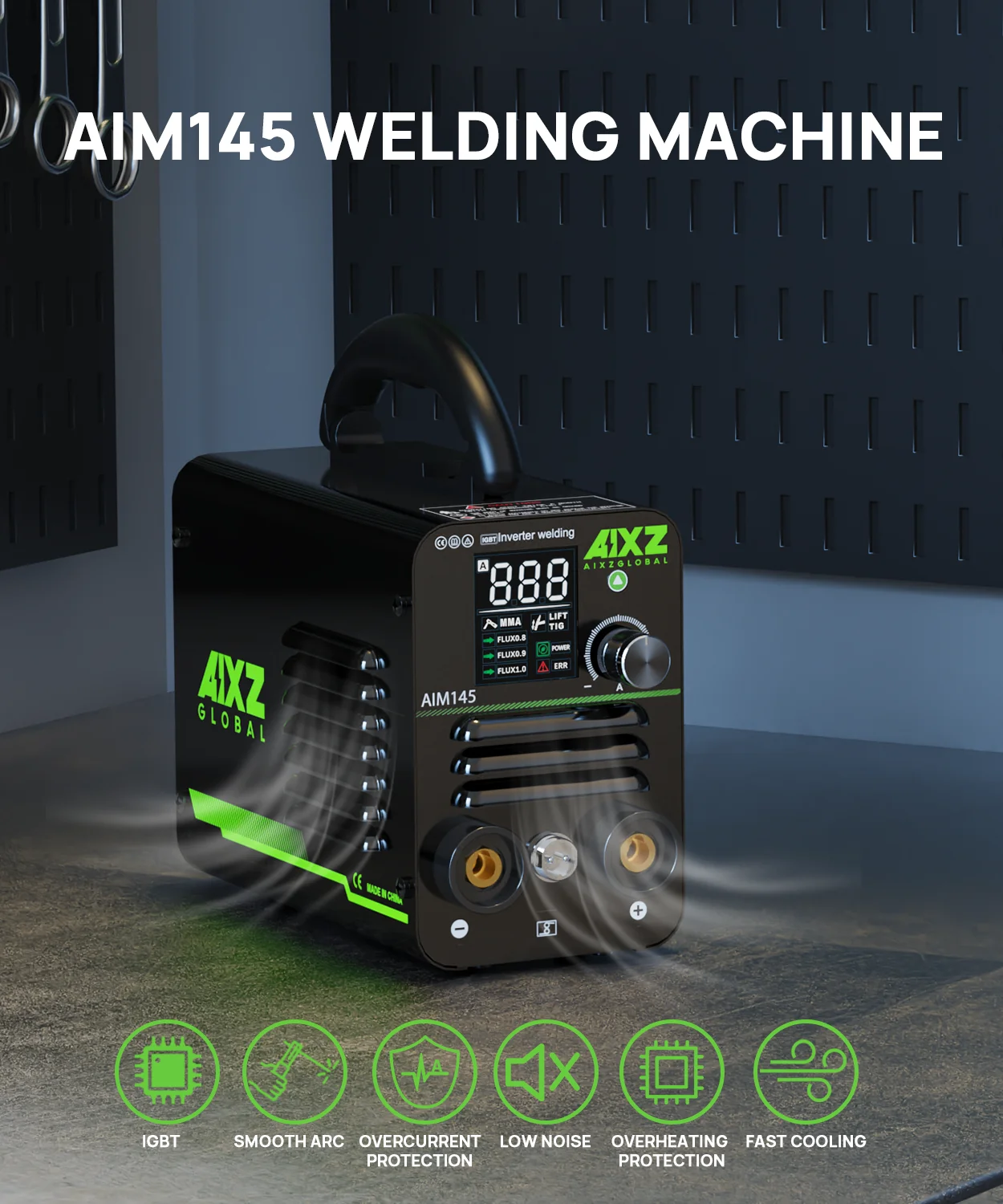 AIXZGLOBAL Wholesale  3 In1 MMA Lift Mig  less Mig Multi-process Welder AIM145 Welding Machine HITBOX