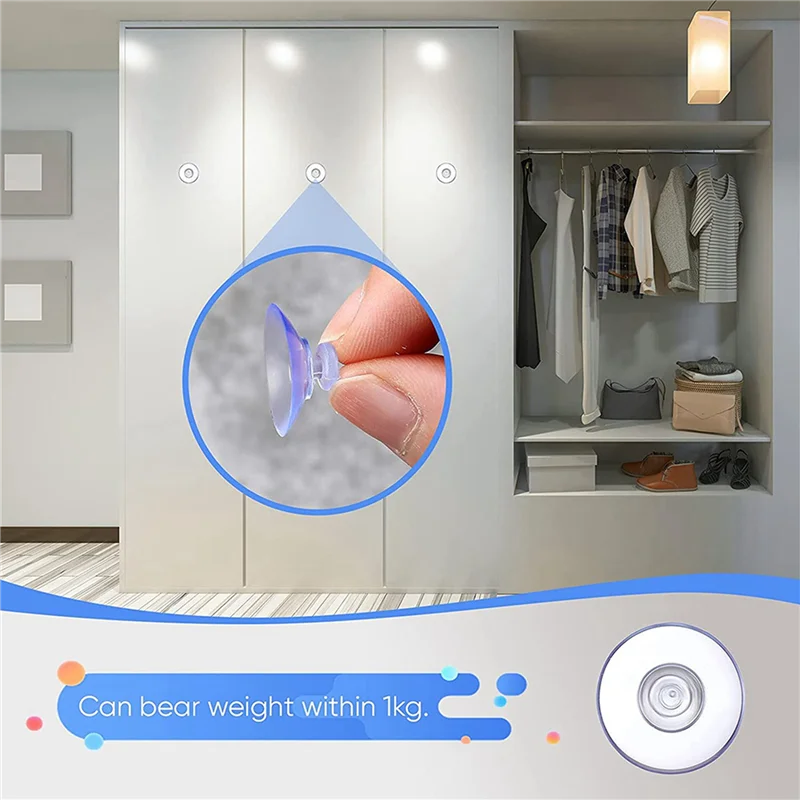 

ABAH-300Pcs Transparent Suction Cups, Plastic Suction Cups, Pads Without Hooks For Outdoor, Kitchen,Bathroom,Window 20Mm