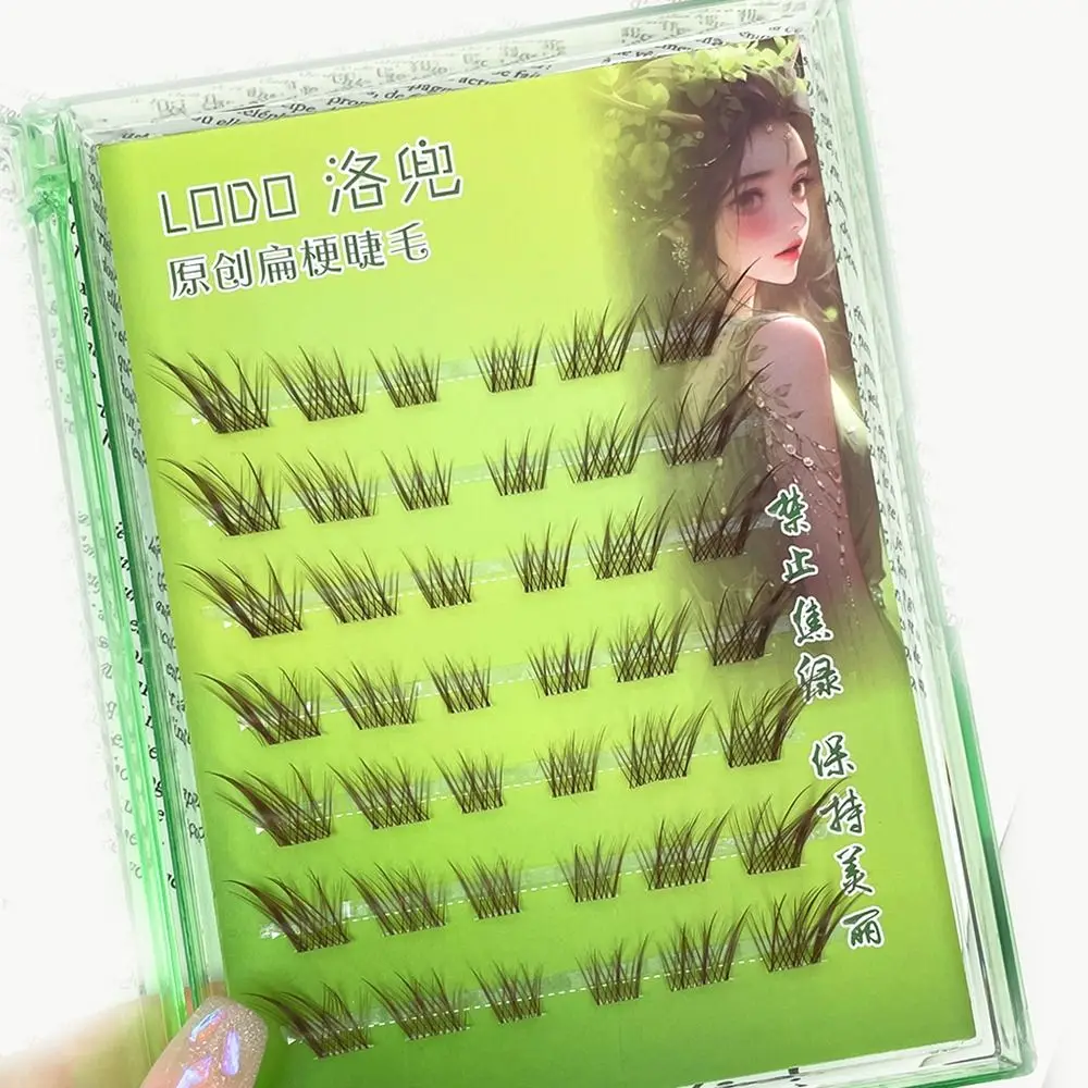 3D Manga Fox Eye Brown Lash Clusters Natural Gently Eyelash Clusters Dark Brown Fluffy Individual Lashes DIY Lash Extensions
