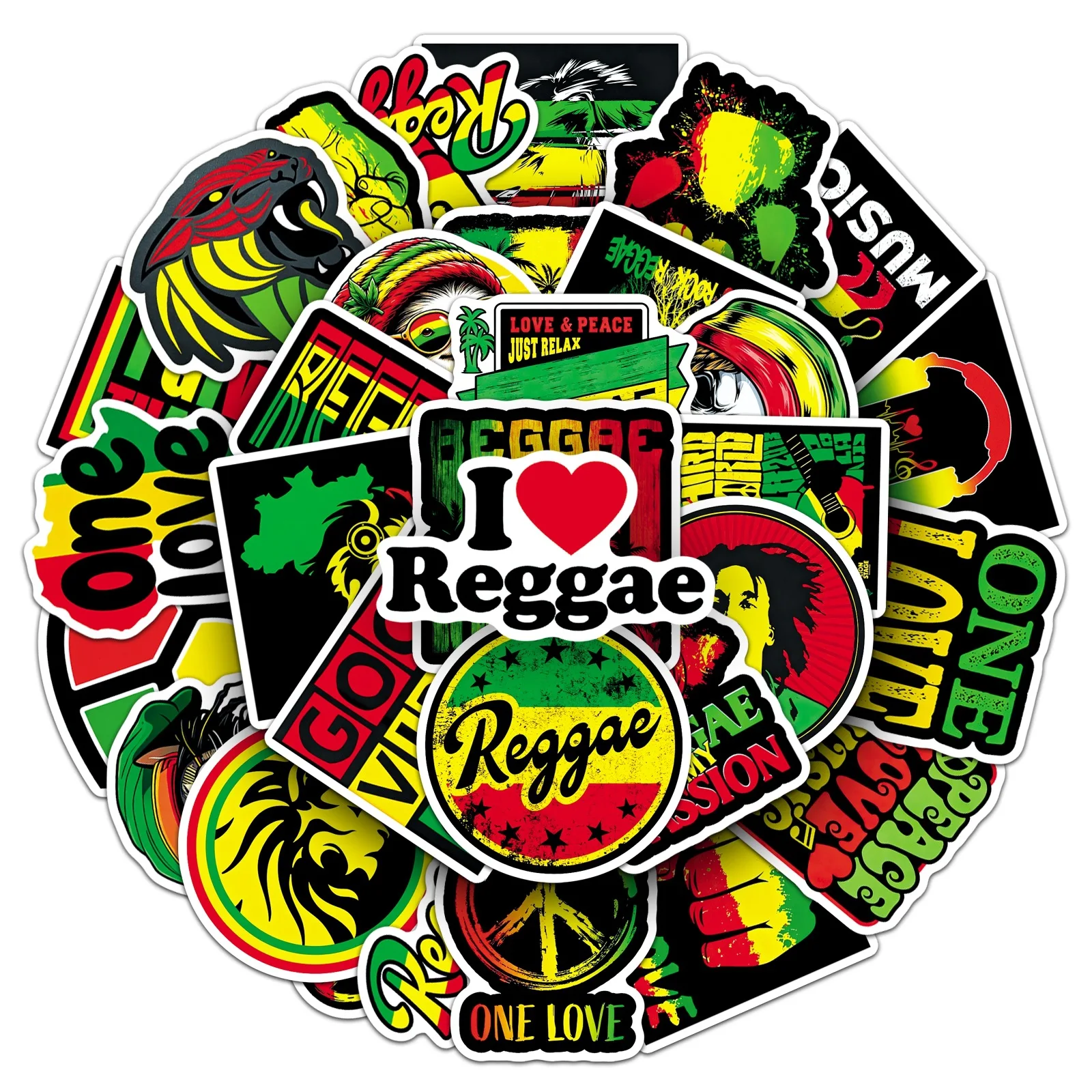 50pcs Reggae Cool Trendy Music Art Computer Mobile Phone Stationery Stickers