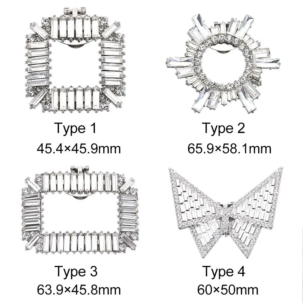 1PC Rhinestone Bride High Heel Butterfly Clamp Shoe Decorations Clip Charm Buckle Shiny Clips