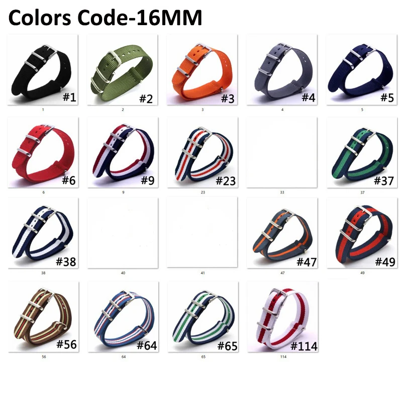 16mm Nylon Watch Strap Army Sport Watch Band Women Men Replacement Strap Woven Fabric Wristband Substitute DW Watch Belt