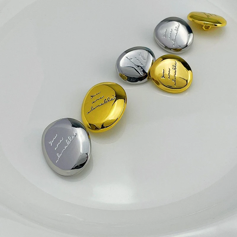 18/23MM Metal High Quality Fashion Buttons Of Clothing Wholesale 6Pcs Gold Silver Color Decor Shank Button Sewing Accessories