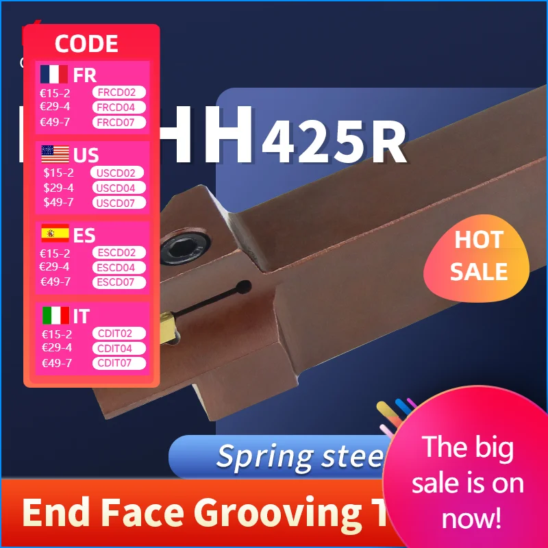 

MGHH425R Spring Steel End Face Groove Cutter 25/35 48/60 60/75 100/200 160/400 And MGMN400 Insert CNC Lathe Cutting Tool Holder