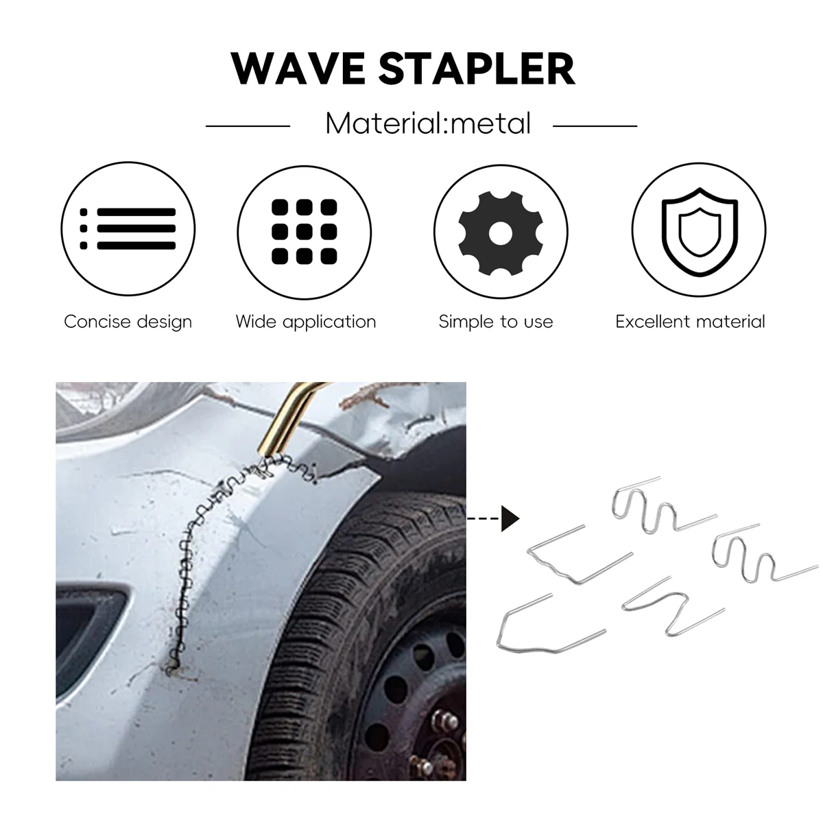 600Pcs Hot Stapler Plastic Repair Machine Welding Kits for Car Auto Bumper Repairing Tool for All Cars, 6 Types