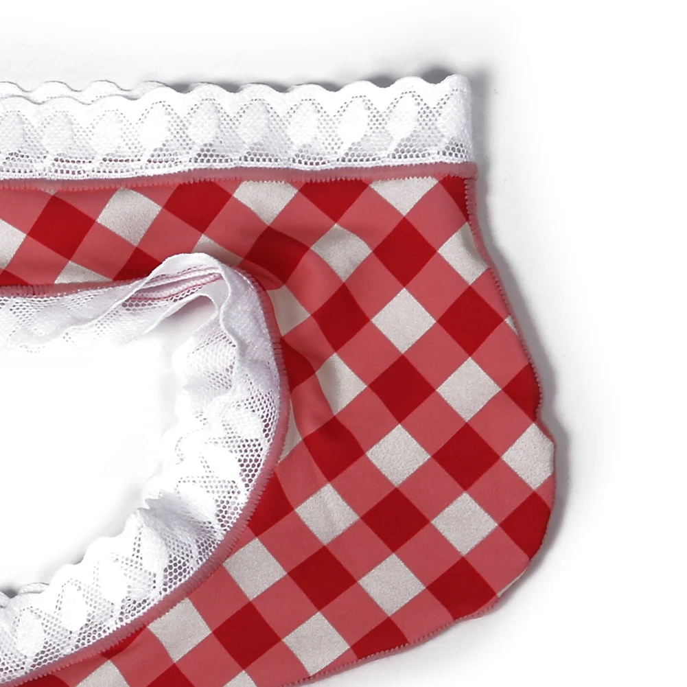 

Мужские трусы-брифы с низкой посадкой, эластичные, мягкие, дышащие, с U-образным выступом, модные, в клетку, нижнее белье для мужчин