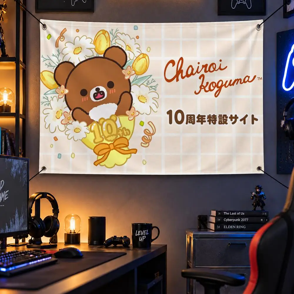 Character R-Rilakkuma Flags Personalized Flag Room Dorm Camping Picnic Garage Bar Indoor Outdoor Wall Decor
