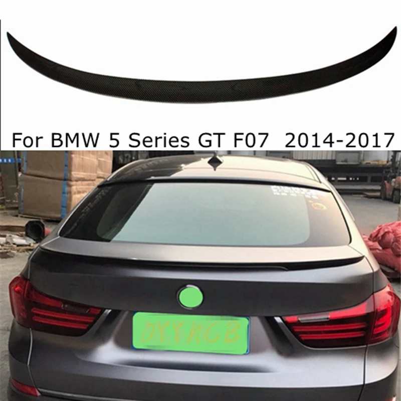 

For BMW 5 Series GT F07 2014-2017 P Style Carbon Fiber Rear Spoiler Trunk Wing FRP Glossy Black Forged Carbon