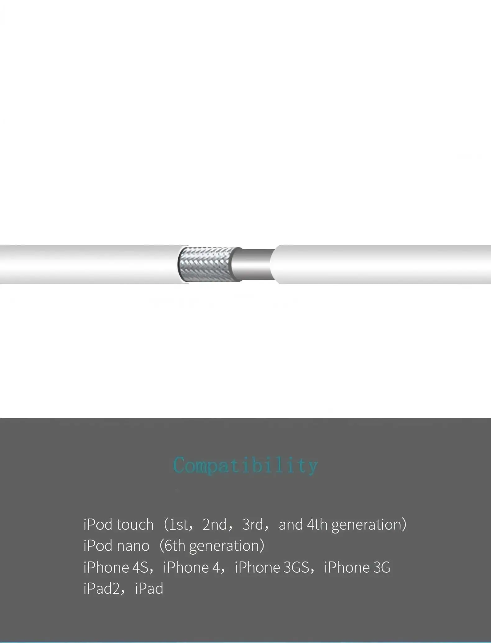 2pcs 30 Pin USB Sync Charging Cable Cord Replacement for Old Apple iPhone 4/4S 3G/3GS, iPad 1/2/3,iPod Nano/iPod Touch image 5