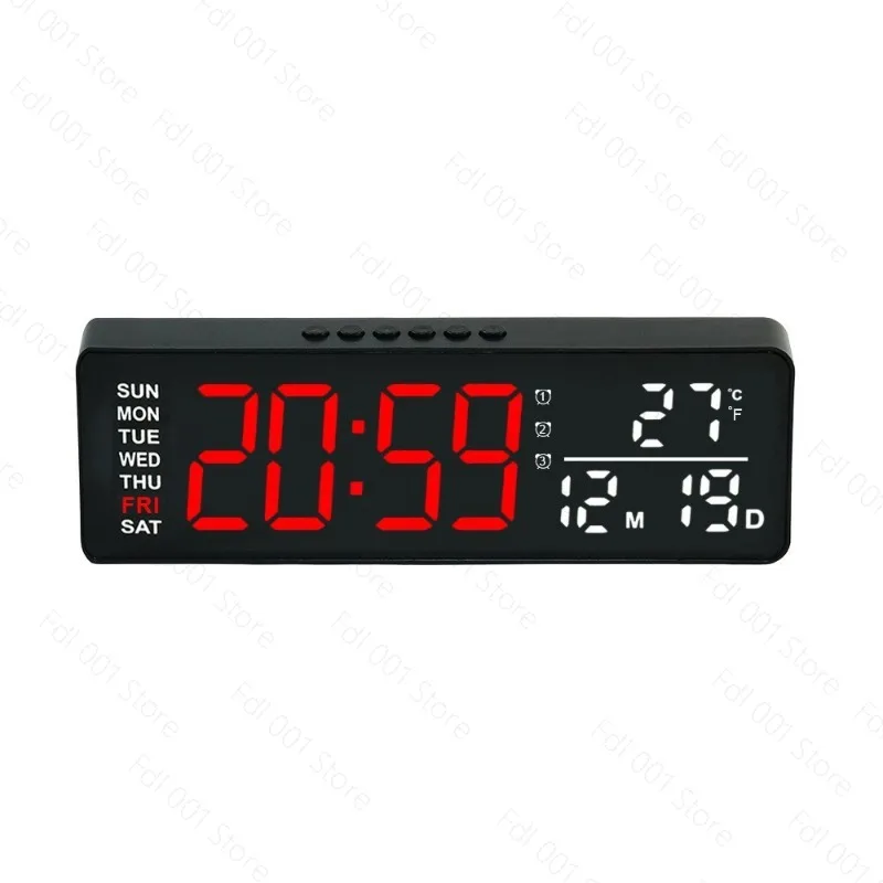 English Smart Large Screen Digital Clock Home Office Desktop Decoration Multifunctional Luminous Electronic Clock