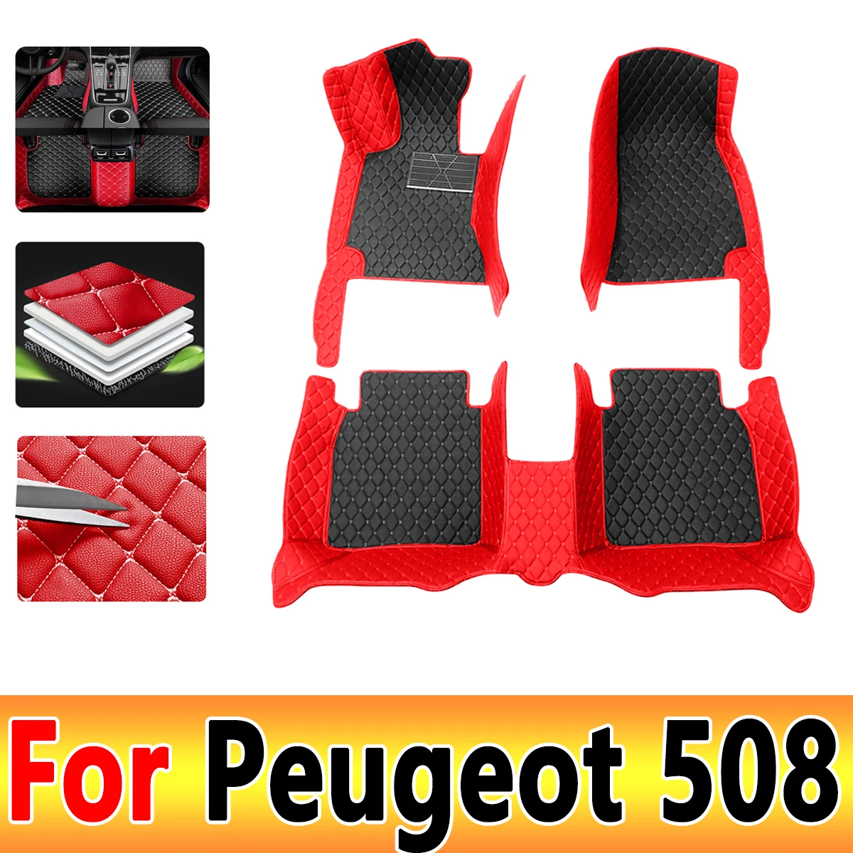 

LHD For Peugeot 508 2018 2017 2016 2015 2014 2013 2012 2011 Car Floor Mats Interior Styling Waterproof Anti Dirty Leather Rugs