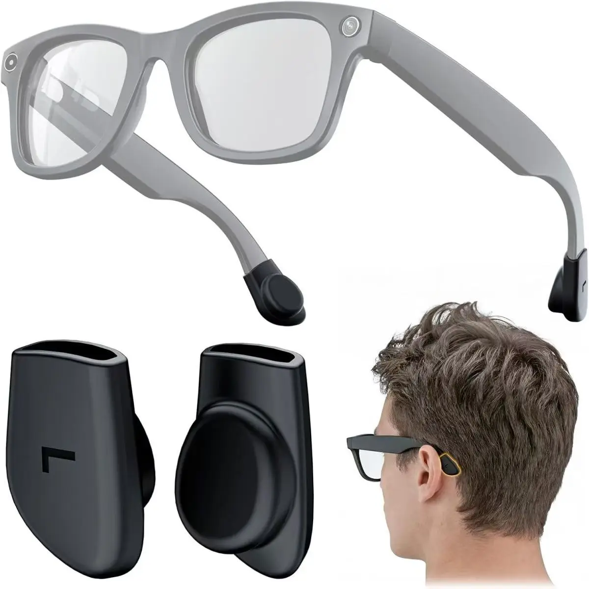 Fashion Soft Silicone Anti Slip Ear Grip Hooks Stabilizer Accessory For Ray Ban Meta Skyler Headliner Gen 2 Smart Eyeglasses