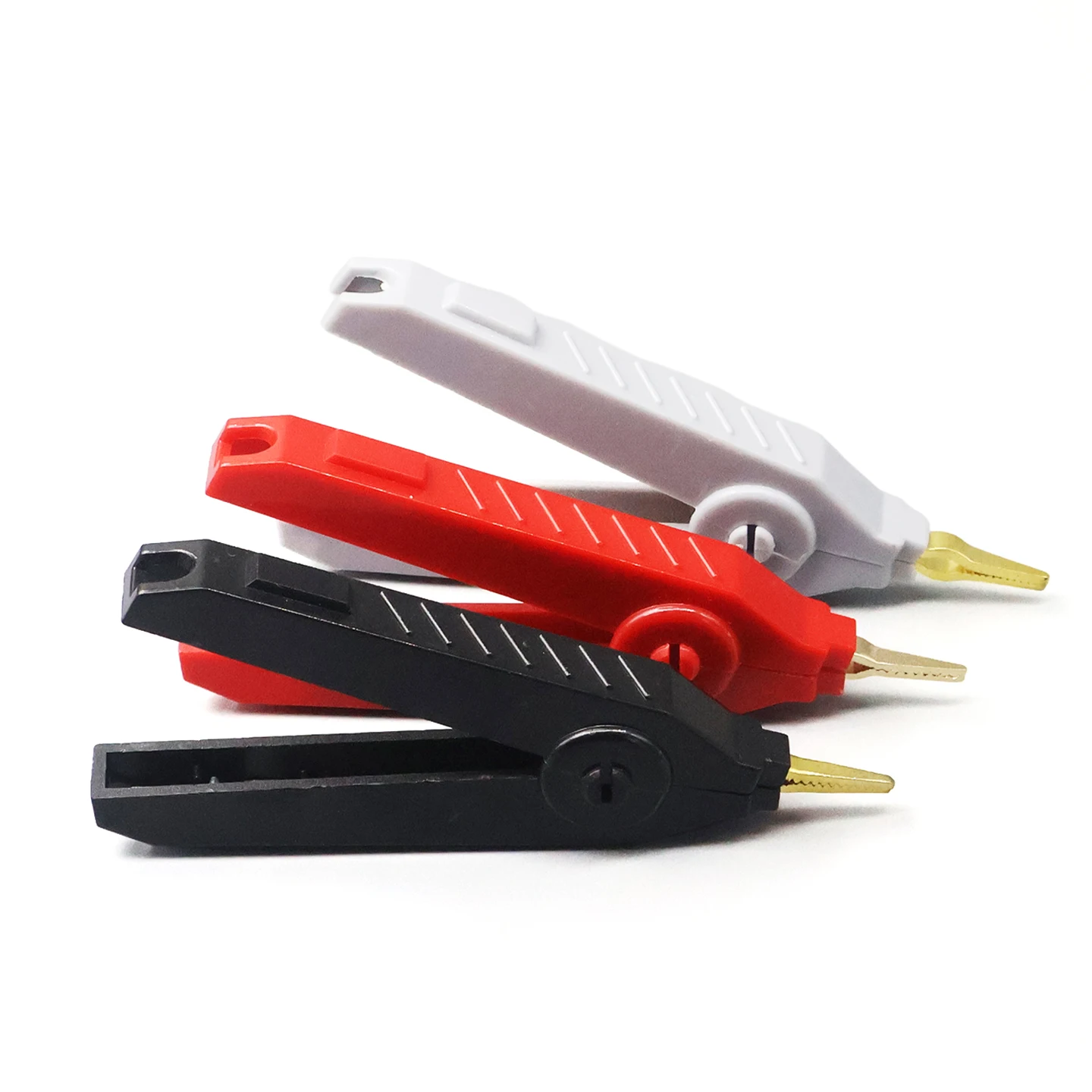 Alligator clip test pure copper gold-plated positive and negative polarity test clip LCR clip low resistance flat mouth clip