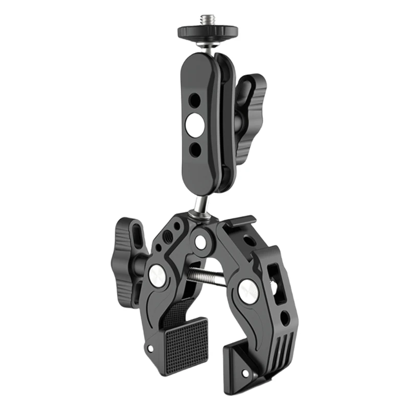 DX62 Multifunctional Strong Clip Camera Photography Clamp 1/4 Fill Light Monitors Mount Clamp with Coldshoe Base