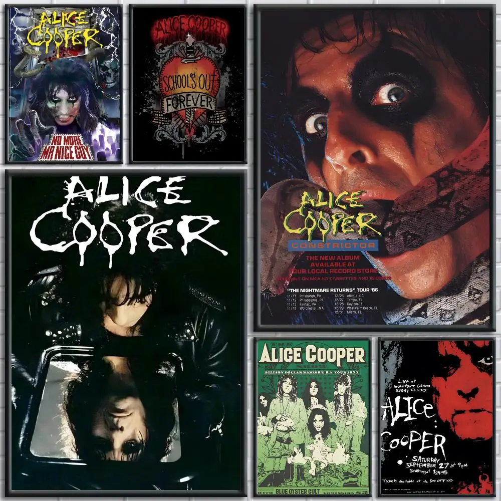 Alice Cooper rock band wall art Poster Painting Prints Wall Art Picture Film Room Home Bar Cafe Decor Home  Mural