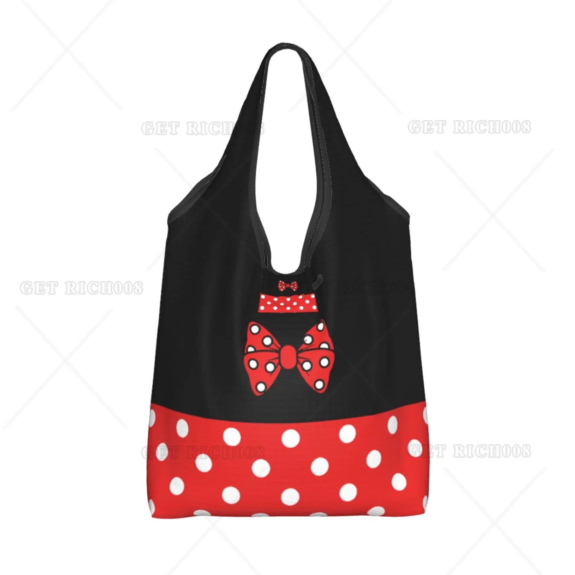 Bolso de compras de ratón de dibujos animados para mujer, bolsa de mano portátil, bolsas de comestibles ecológicas, bolso de mano reutilizable para compras al aire libre, regalo de Navidad