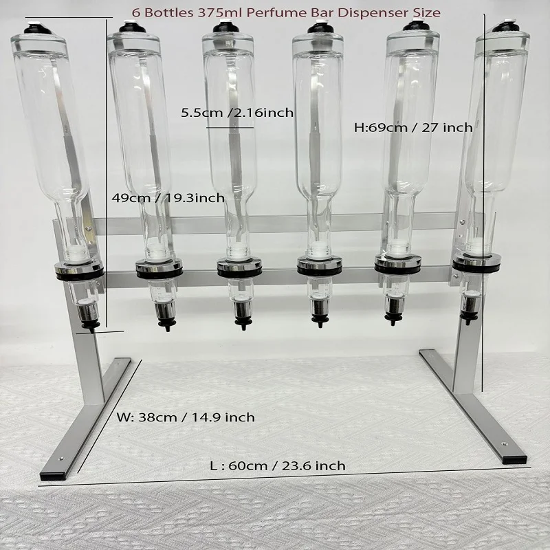 Luxury Golden Perfume Dispenser Rack, Wedding DIY Scent Experience Bar, 6-8 Heads Glass Bottle