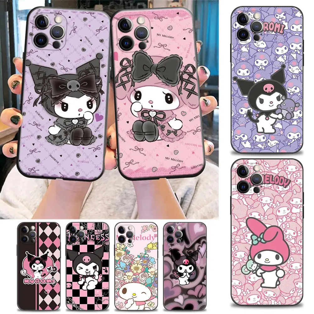 

Cute Kuromi My Melody Cartoon Girl Fundas Phone Case For iPhone 15 11 12 13 14 Pro Max Mini Xs X 7 8 15 Plus Case Silicone Cover