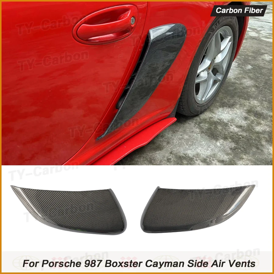 

Real Carbon Fiber For Porsche 987 Cayman Boxster Side Air Intake Duct Vent Finish Exterior Trim Decoration Bodykit FRP2005-2011