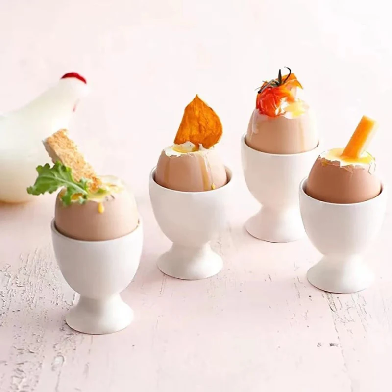 Hot Sale White Egg Cup Holder Stand Hard Soft Boiled Eggs Rack Breakfast Banquet Dining Tableware Kitchen Accessories Gadgets
