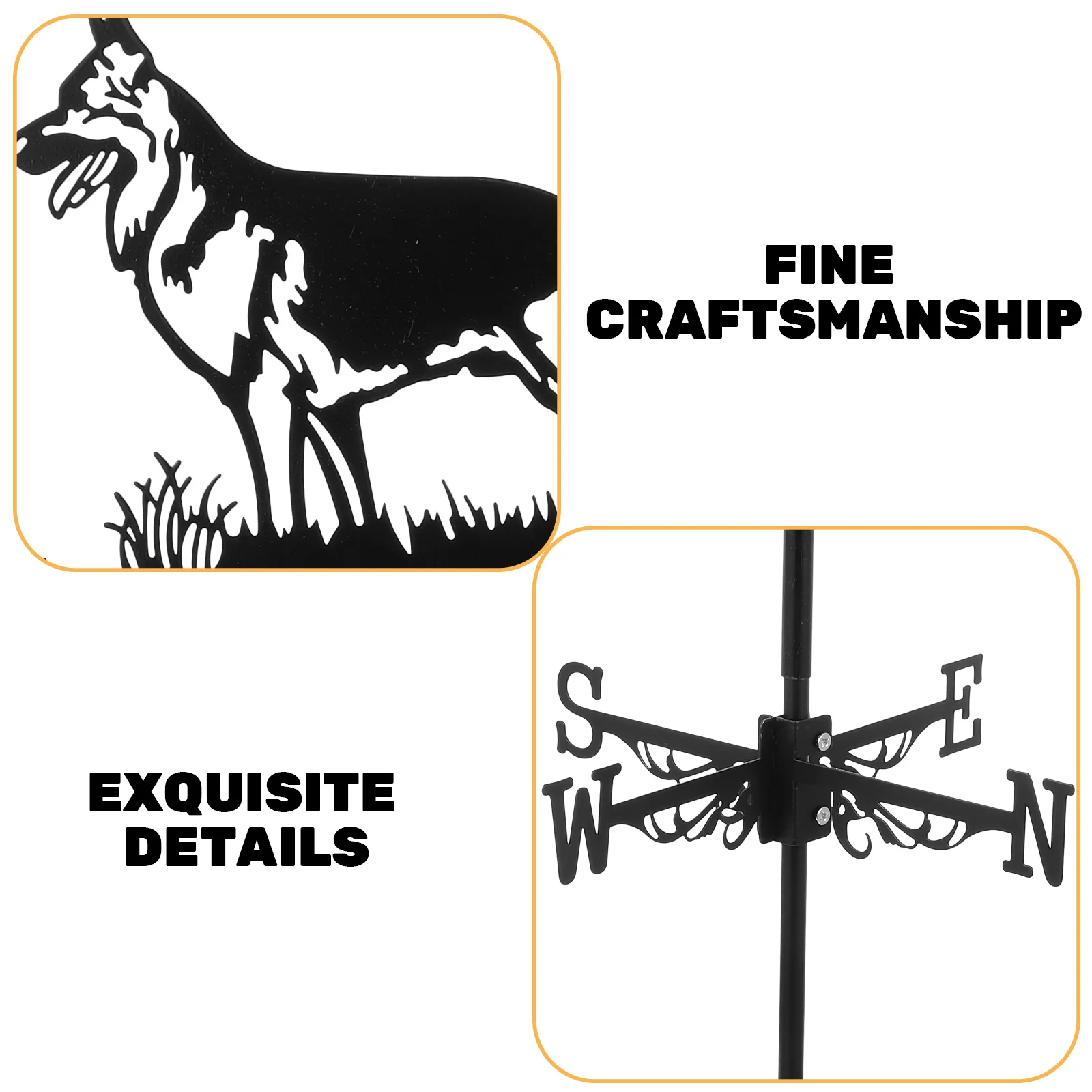 

1 set Metal Wind Vane Iron Weather Vane For Yard Garden Decor Farm Scene Roof Mount Outdoor Shed Pavilion Wind Direction