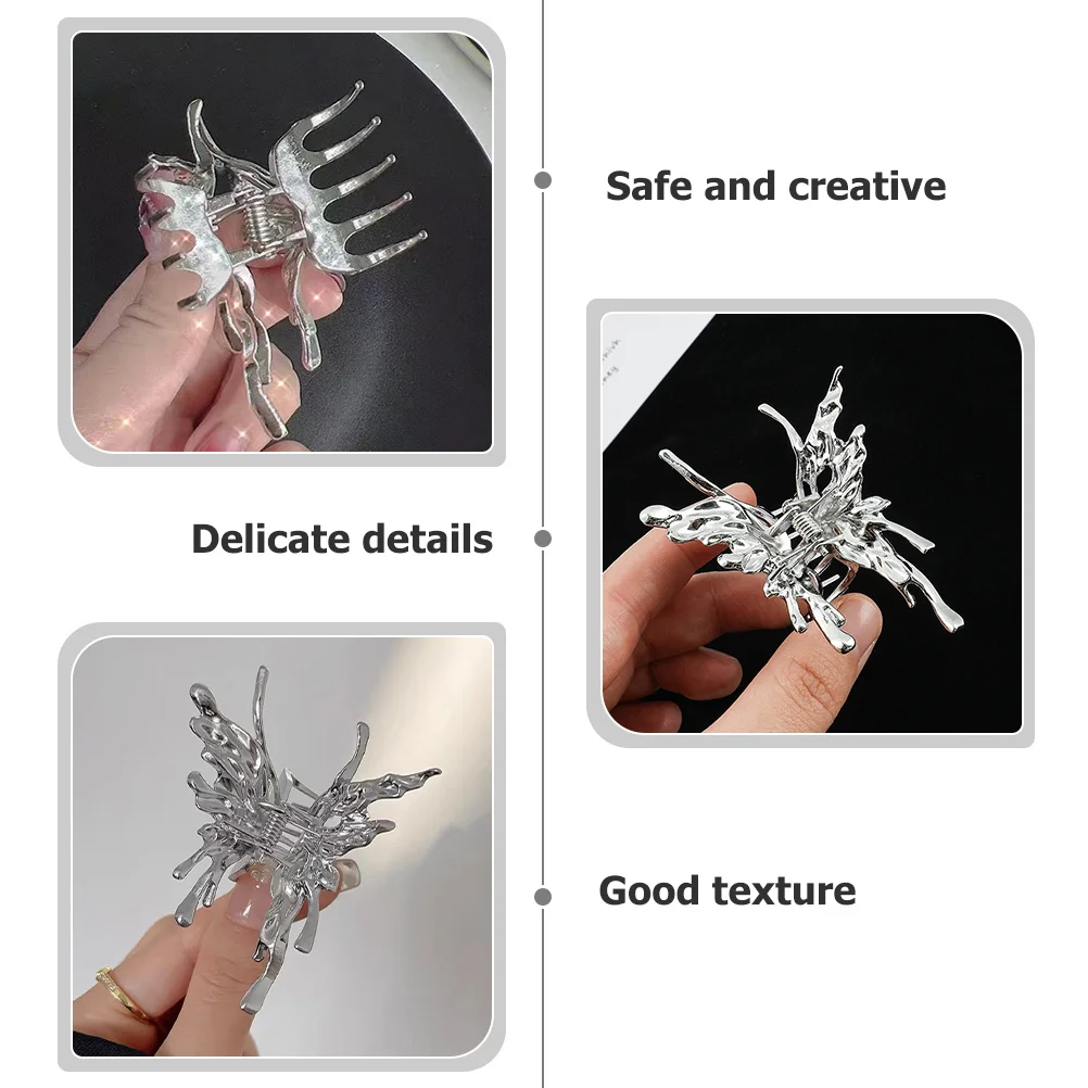 

2pcs Metal Bun Clips Butterflies Jaw Clips For Women Thick Long Fine Short Hair Party Wedding Prom Hair Accessories