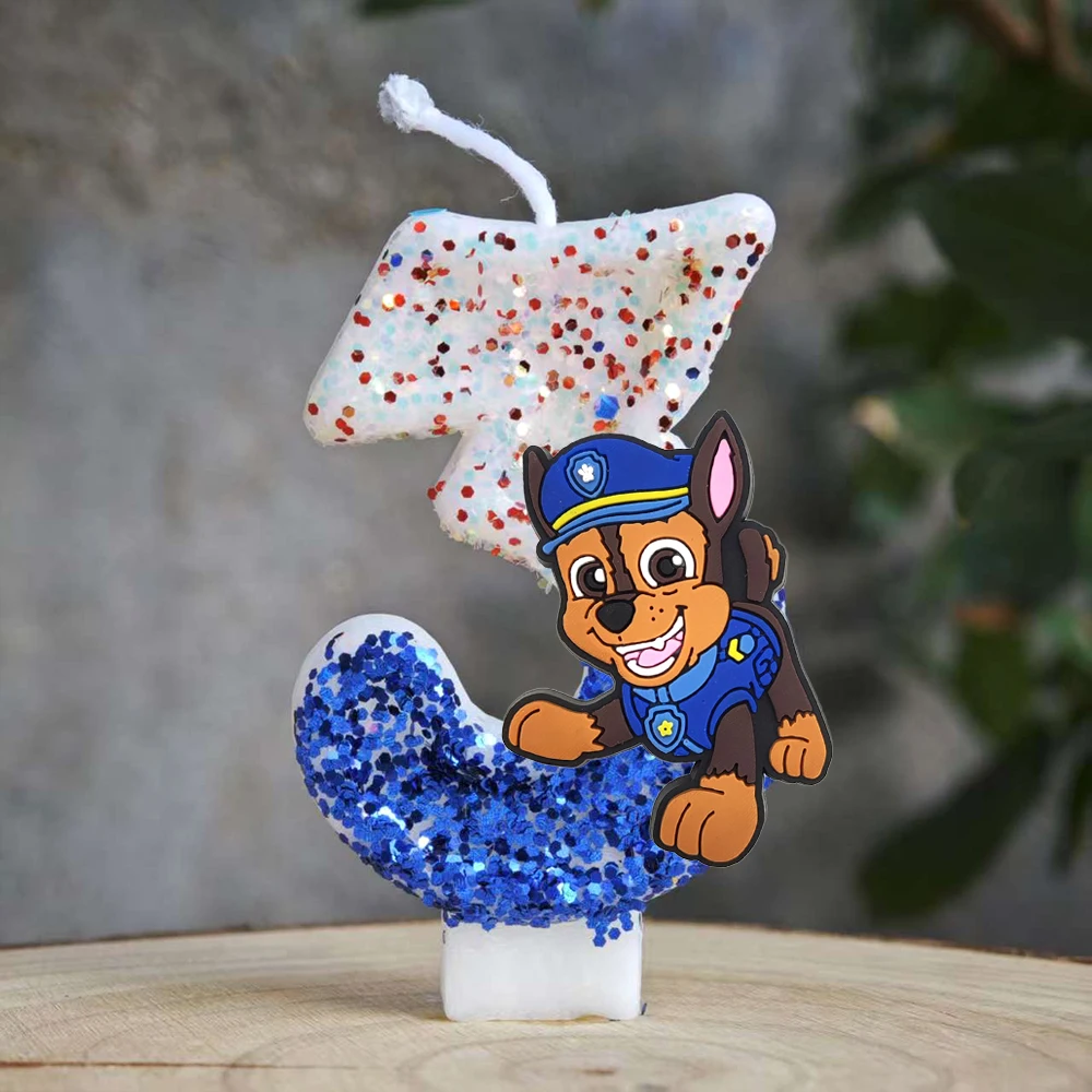 Paw Patrol Kerze 0-9 Zahlenkerze Paw Patrol Cartoon Charakter Party Kuchen Plug-in Geburtstagstorte Dekoration Babyparty Geschenk
