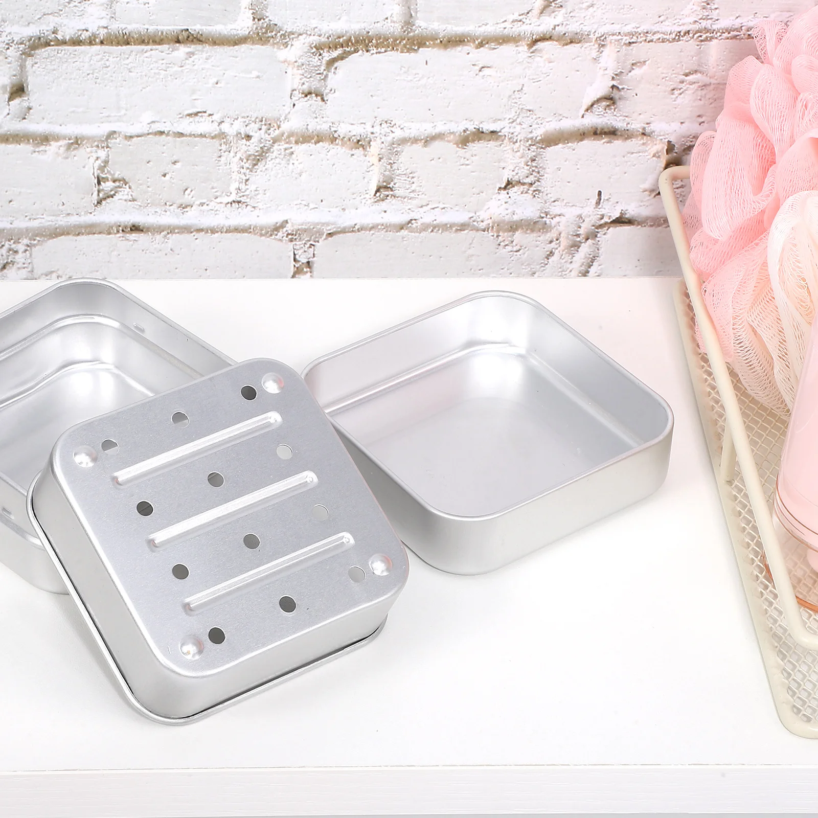 

2 pcs Aluminum Box Soap Holder Travel Soap Travel Leakproof Bathroom Sturdy Portable Storage