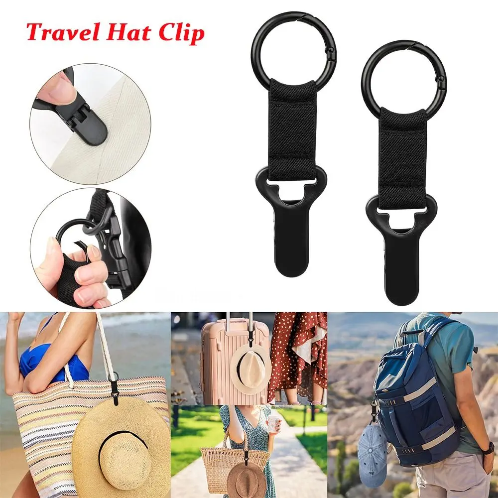 Multi-purpose Portable Travel Hat Clip Hands Free Clip On Hats Holder Anti-lost Hat Hanging Hook for Travel on Bag