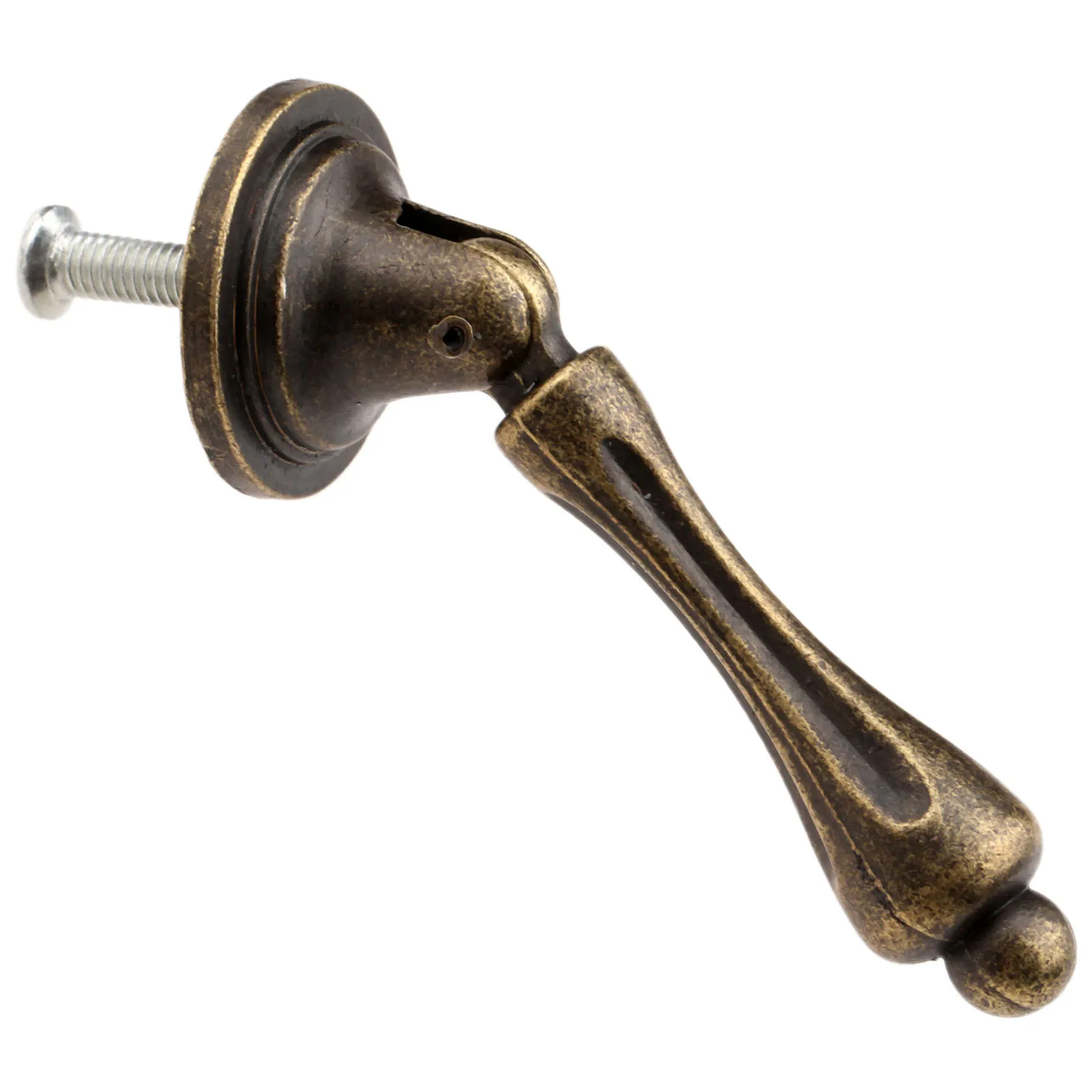 10Pcs Antique Brass Door Handle Furniture Cabinet Cupboard Drawer Wardrobe Pull Knobs for Wood Box w/ Screws Hardware Home Decor