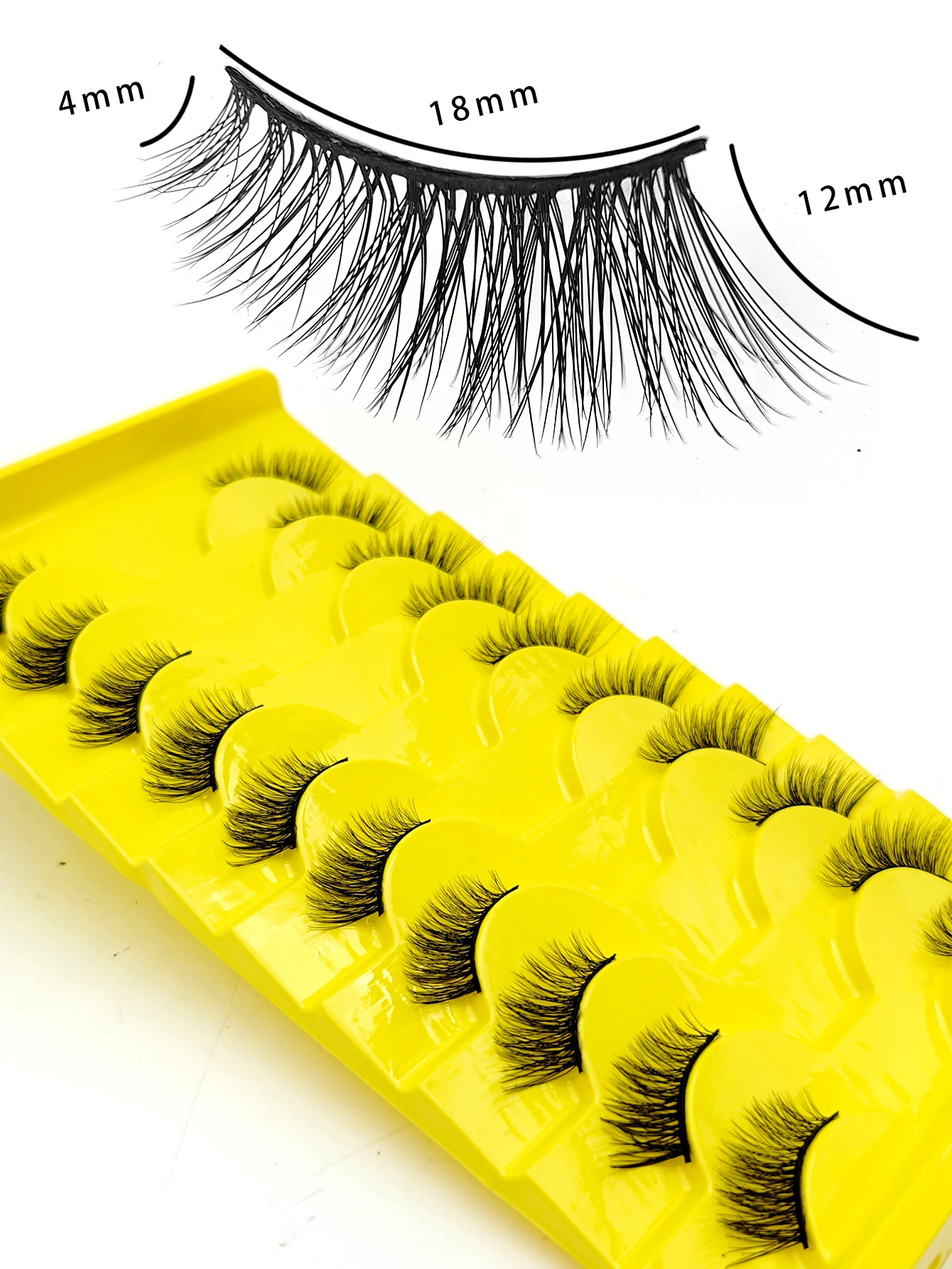 Medias pestañas 7/10 Piars medias pestañas suaves naturales pestañas de ojos de gato herramienta de maquillaje extensión de pestañas postizas esponjosas Faux Cils