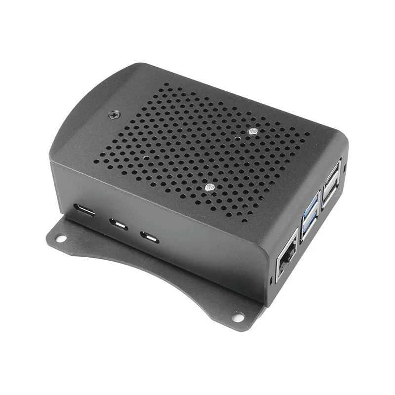 Raspberry Pi 5 Aluminum Wall-Mount Case 3007/4010 PWM Fan Heatsink
