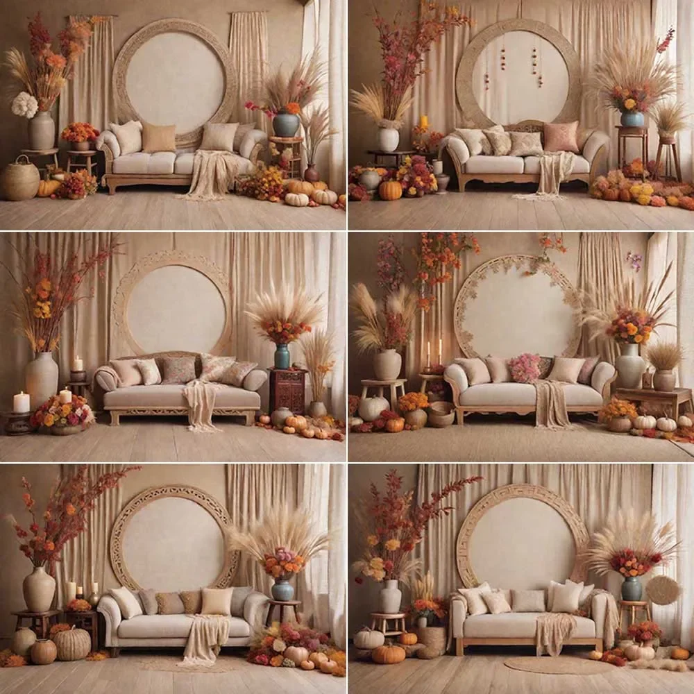 MOON.QG Boho Farm Cowboy Photography Background Autumn Bohemia Cowboy Photozone Backdrop Children Photo Studio Photobooth Props