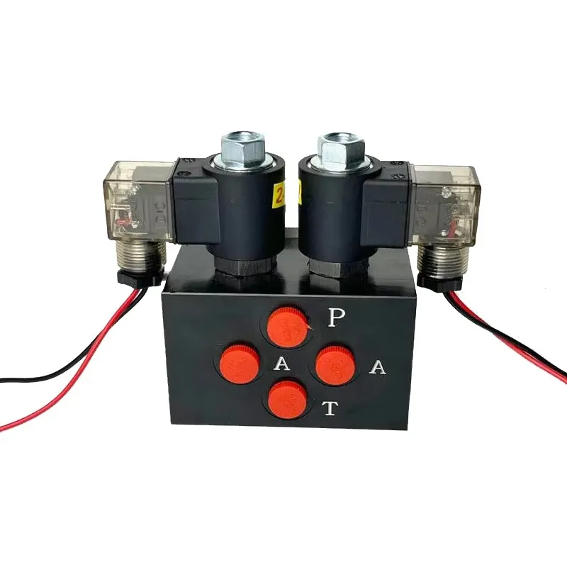 Excavator Front-End Accessories 12/24V Double Solenoid Valve Hydraulic Shear Mother and Child Clip To Electrically Controlled
