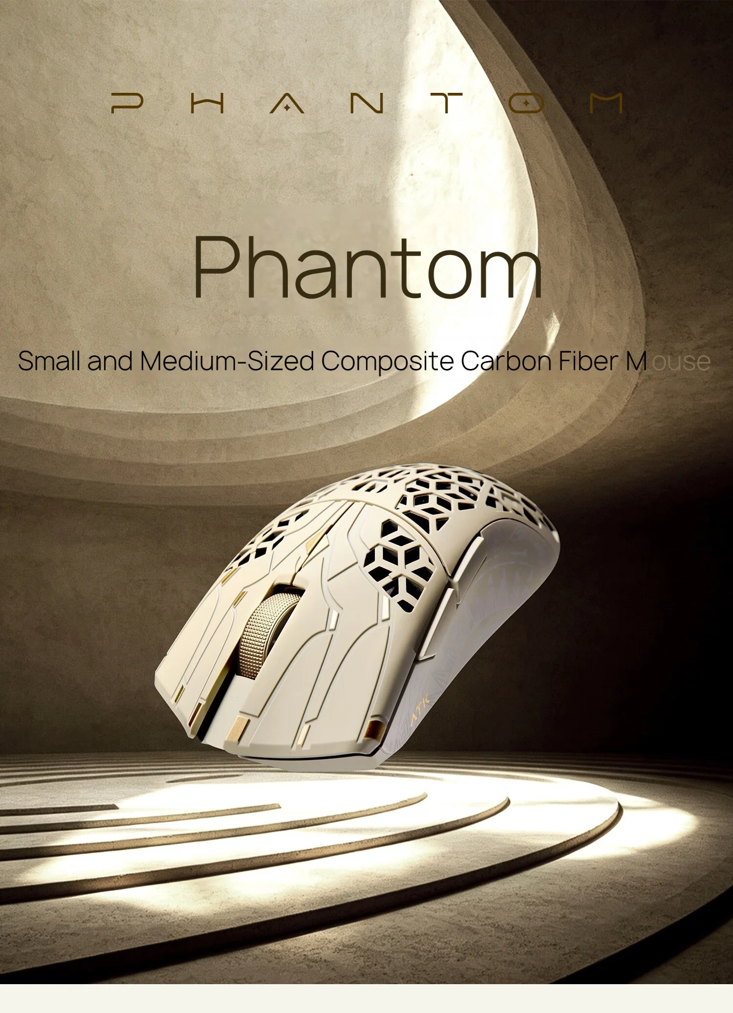 ATK Phantom Ultimate Composite Carbon Fiber Hollow Wireless Gaming Mouse PAW3955 Master NORDIC 54LM20 Lightweight Dual 8K Esport