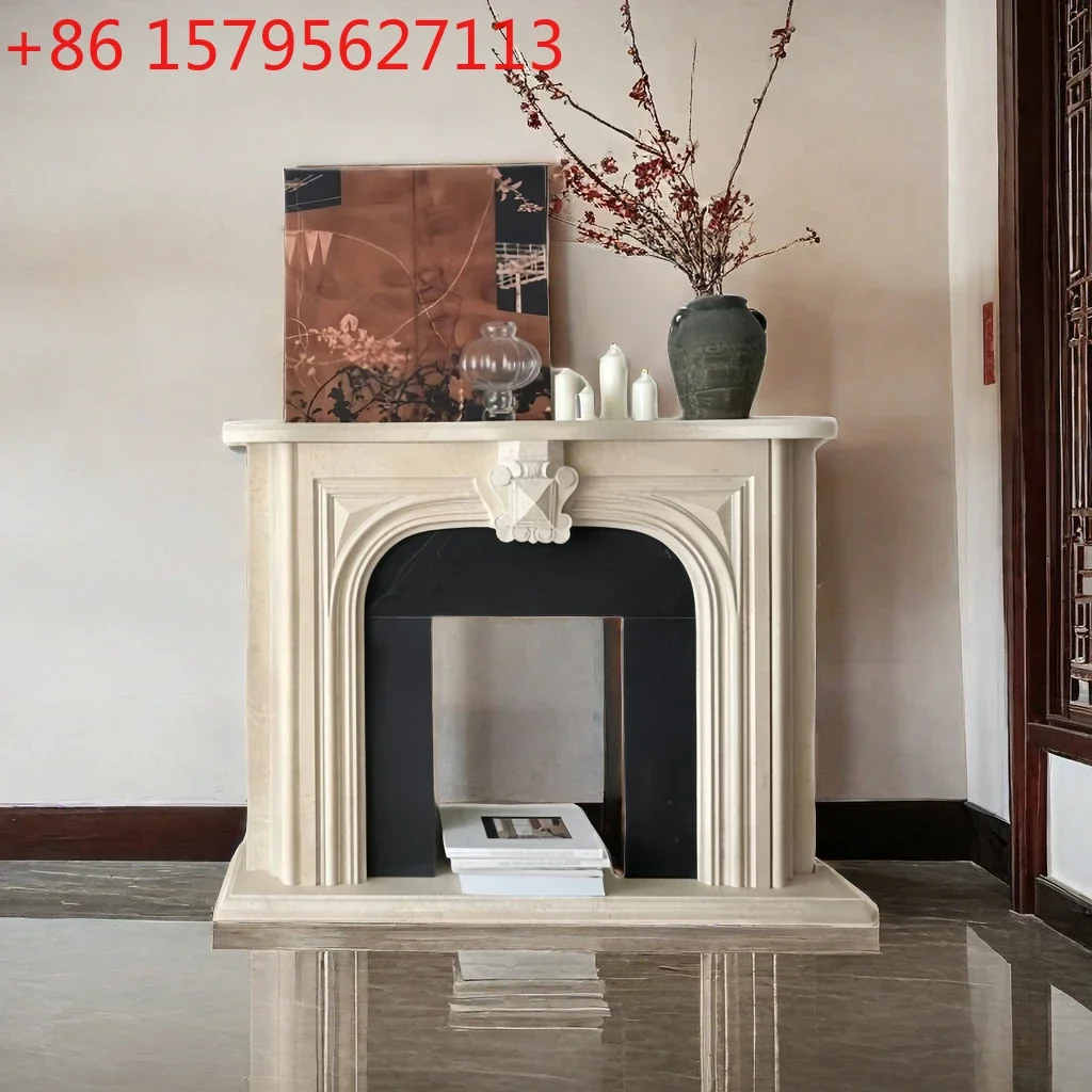 

Французский ретро-каминный шкаф из массива дерева, американский декоративный каминный портал для прихожей, настенный каминный декор, каминный полка для хранения