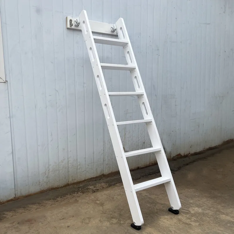 White vertical storage solid wood ladder climbing attic ladder up and down bed ladder invisible wall retractable solid wood stai