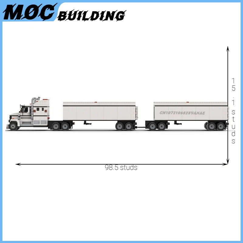 MOC Building Blocks City Transport Vehicle Australian Semi Truck DIY Assemble Creative Toys Car Model Collection Display Gifts