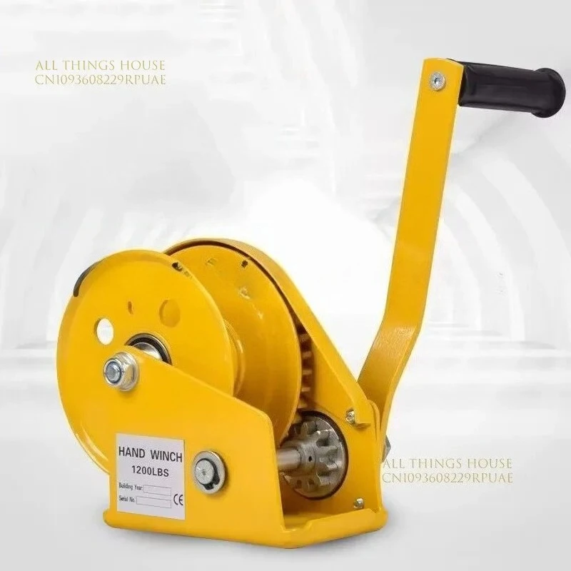 Low price 1200LB two-way self-locking small manual  with automatic brake manual  tractor winch portable winch