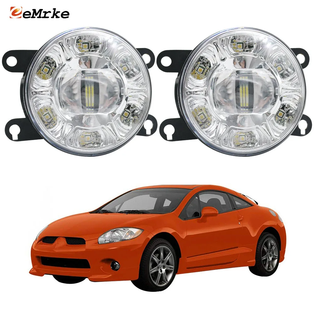 

LED Fog Lights Driving for Mitsubishi Eclipse IV DK 2005.01-2008.02 Car PTF with Clear Lens + Led DRL Daytime Running Lamp